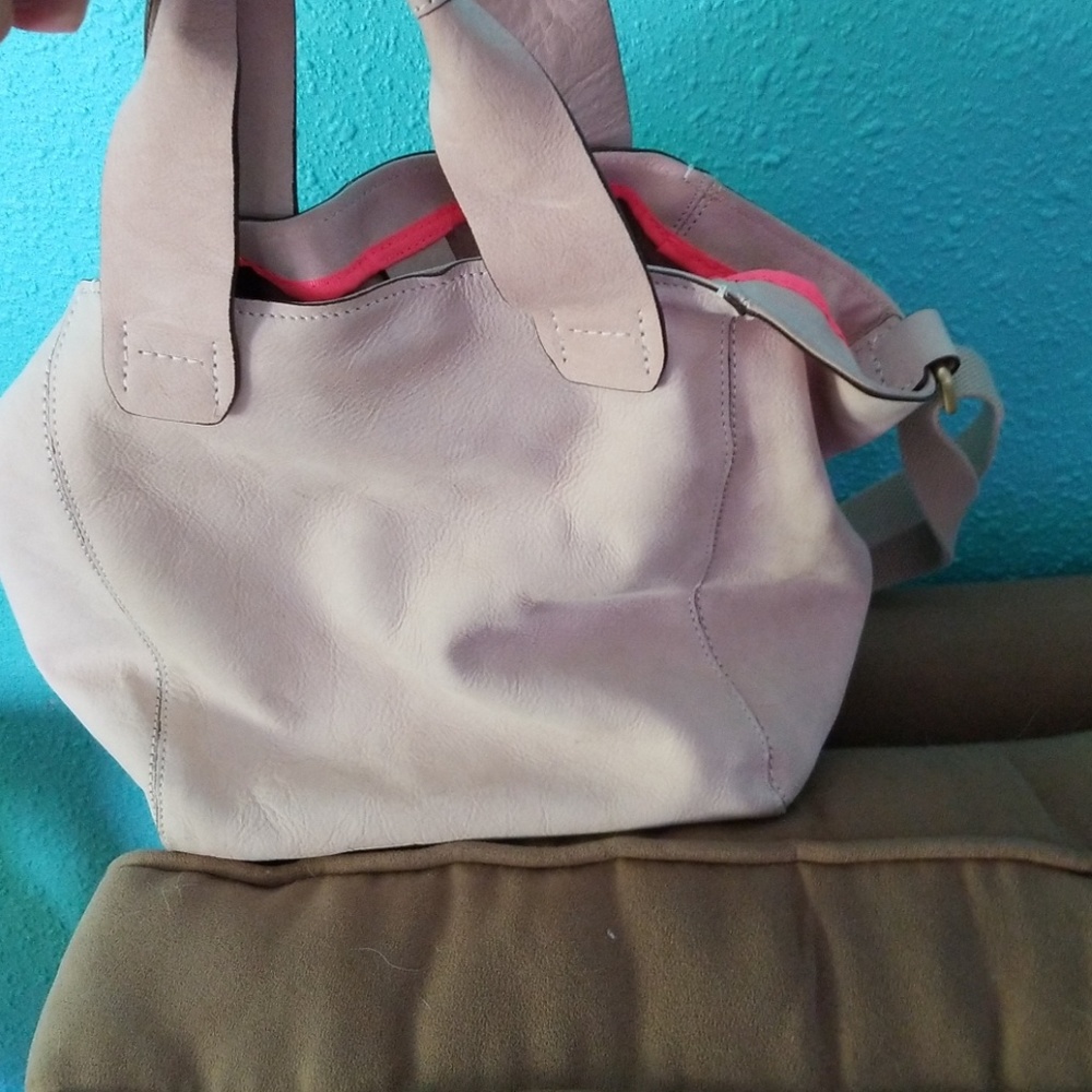 Pale Pink genuine leather GAP Shoulder Bag spring casual 🌸